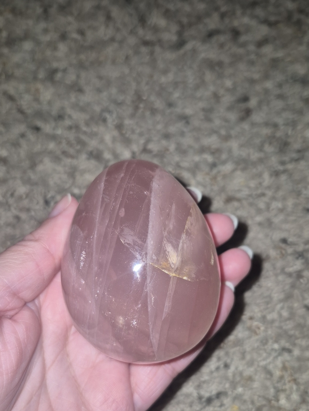 Rare Star Rose Quartz Egg - Soft Pink Crystal